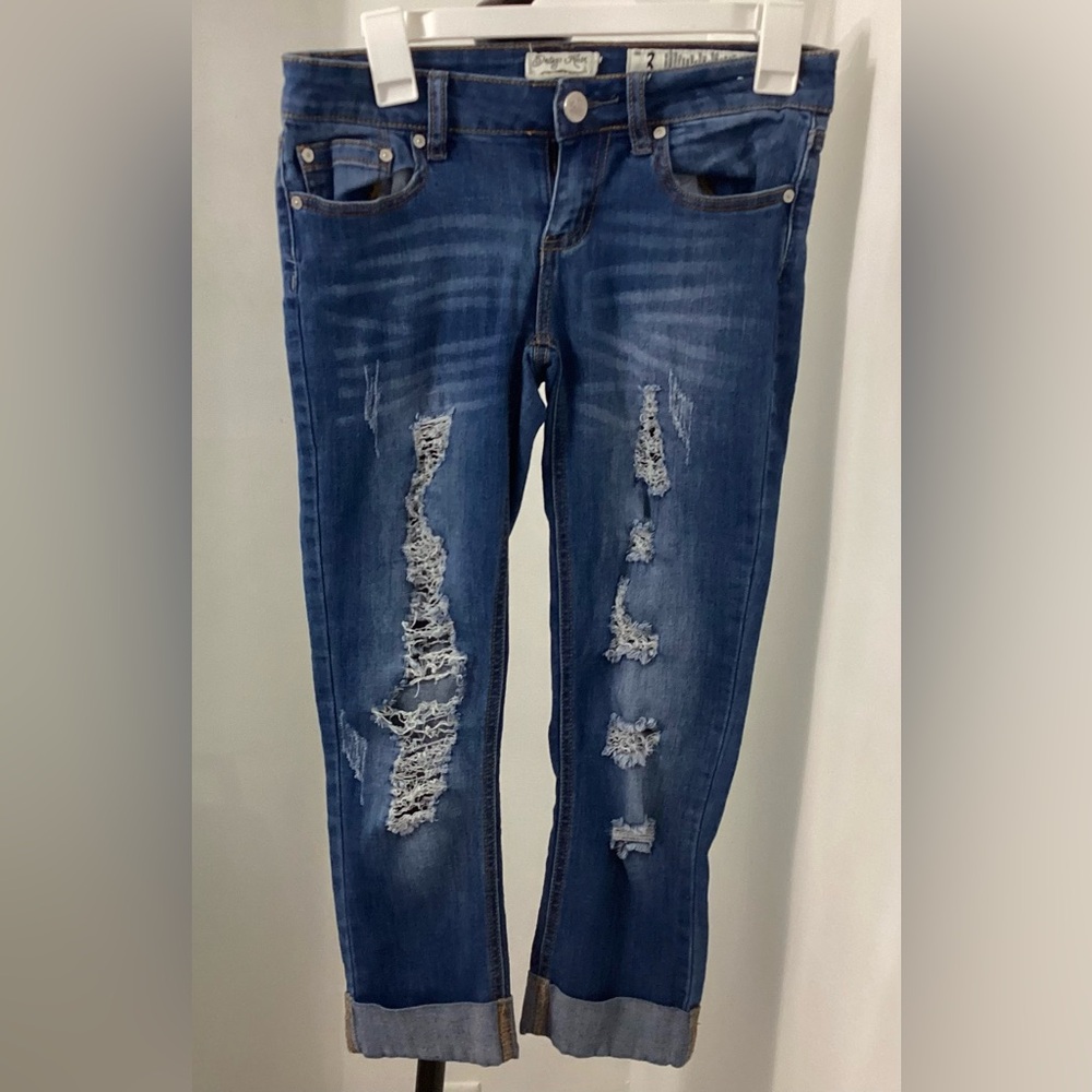 Indigo Rein Blue Distressed Jeans, Women’s Size 3